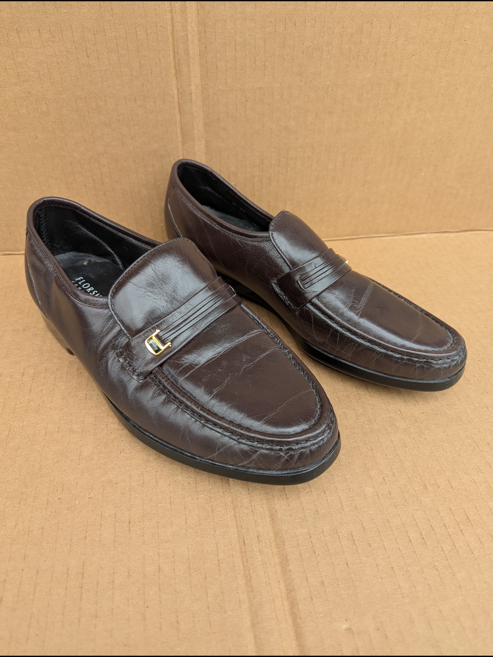 Florsheim Riva Brown Leather Penny Loafers Dress Shoes Comfortech Moc Mens 8.5D